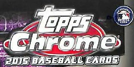 Topps Chrome 2015 Baseball Cards logo featuring MLB emblem for complete set