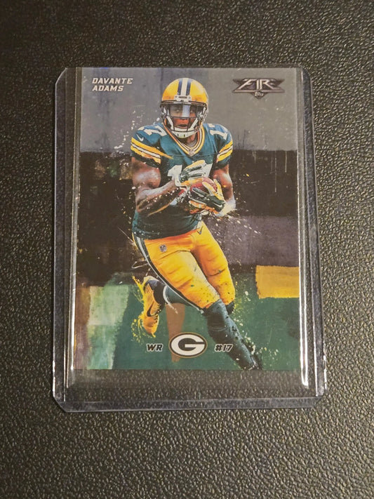 Davante Adams football card in Green Bay Packers uniform, 2015 Topps Fire Adams Silver