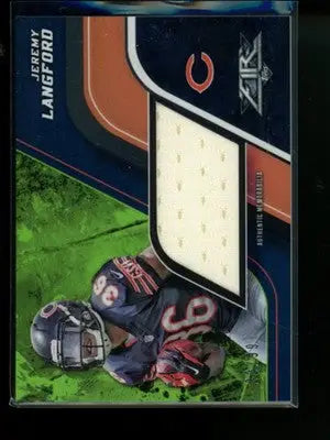 Jeremy Langford football card featuring jumbo relic from 2015 Topps Fire series