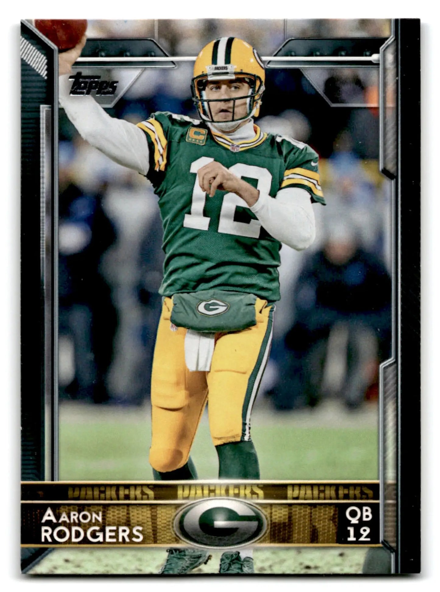 Collectible Topps Football Aaron Rodgers trading card featuring Green Bay Packers player