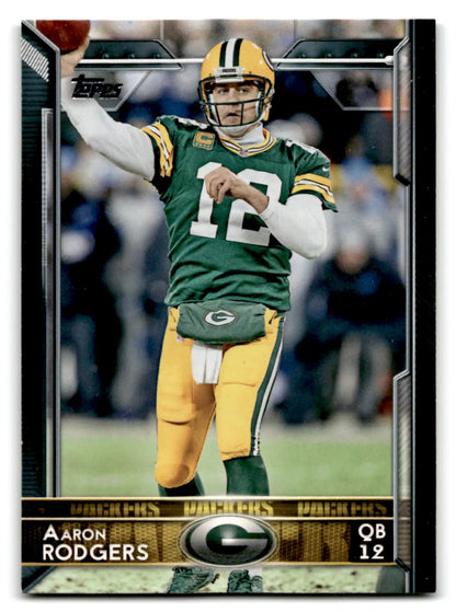 Collectible Topps Football Aaron Rodgers trading card featuring Green Bay Packers player