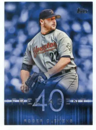 Roger Clemens baseball card from 2015 Topps Free Agent 40 featuring original gloss