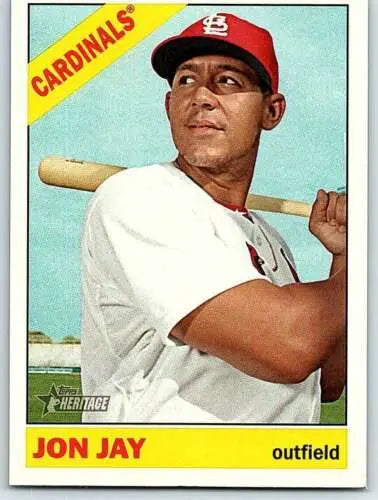 Jon Jay baseball card from 2015 Topps Heritage with original gloss NM-MT Cardinals