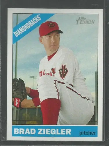 2015 Topps Heritage Brad Ziegler baseball card with original gloss featuring Diamondbacks