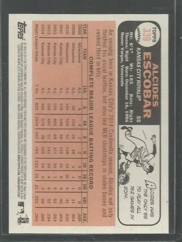 2015 Topps Heritage #339 Alcides Escobar NM-MT Royals ID:4395 - Trading Cards