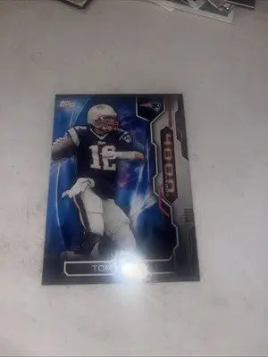 2015 Topps Tom Brady trading card featuring the 4000 Yard Club design