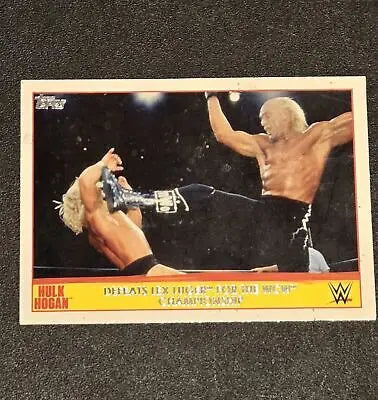 Hulk Hogan wrestling card from 2015 Topps WWE Road to Wrestlemania featuring defeats Lex Luger