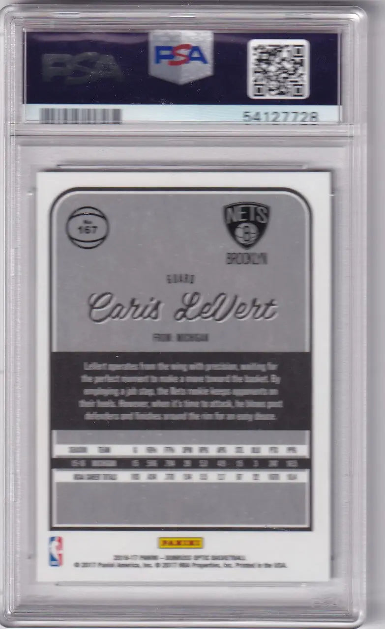 PSA-graded Caris LeVert basketball card from Panini Donruss Optic series
