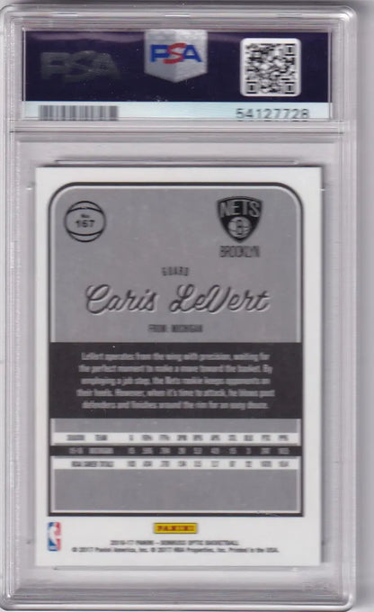 PSA-graded Caris LeVert basketball card from Panini Donruss Optic series