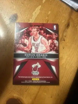 Goran Dragic basketball card from Panini Totally Certified Fabric of the Game