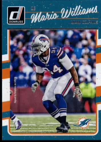 Mario Williams football card from 2016 Donruss, original gloss, NM-MT Dolphins