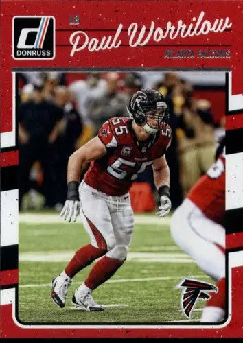 Paul Worrilow football card with original gloss from 2016 Donruss NM-MT Falcons