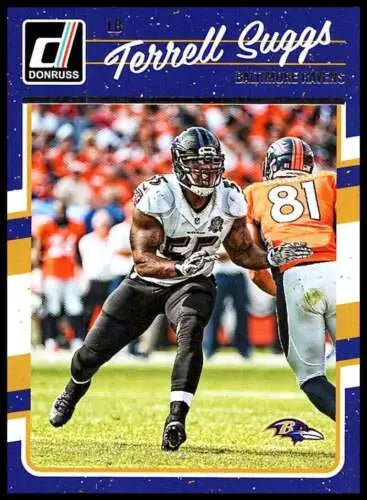 2016 Donruss Terrell Suggs football card with original gloss for Ravens collectors
