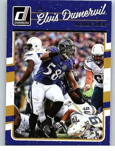 Elvis Dumervil 2016 Donruss NM-MT football card with original gloss from Ravens collection