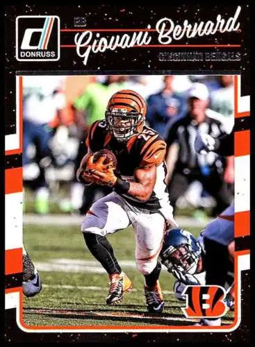 Giovanni Bernard football card from 2016 Donruss features original gloss and NM-MT quality