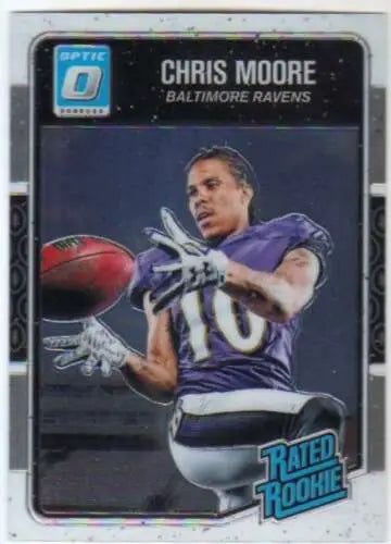 Chris Moore football card, 2016 Donruss Optic Rated Rookies, original gloss finish