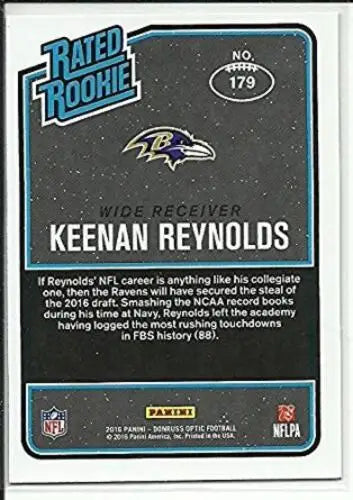 Keenan Reynolds football card from 2016 Donruss Optic Rated Rookies Pink NM-MT Ravens