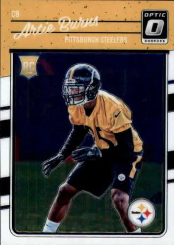Artie Burns football card from 2016 Donruss Optic Rookies with original gloss finish