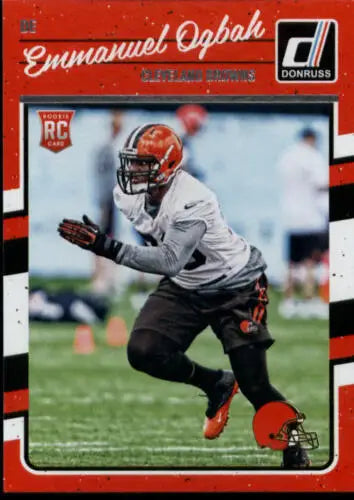 Emmanuel Ogbah football card from 2016 Donruss Rookies featuring original gloss