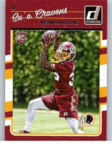 Su’a Cravens 2016 Donruss Rookies football card NM-MT RC original gloss Redskins