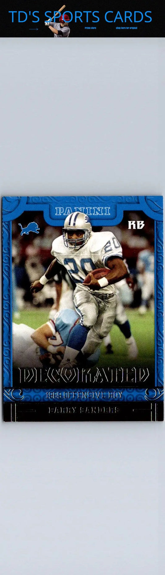 1997 Playoff Contenders football trading card of Barry Sanders from Sanders Decorated collection