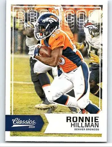 Football trading card featuring Ronnie Hillman in an orange jersey from Panini Classics