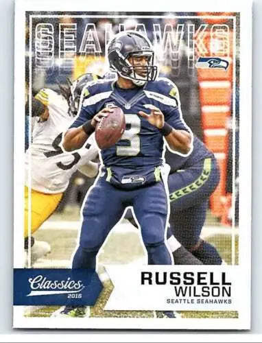 Russell Wilson football card 2016 Panini Classics NM-MT with original gloss finish