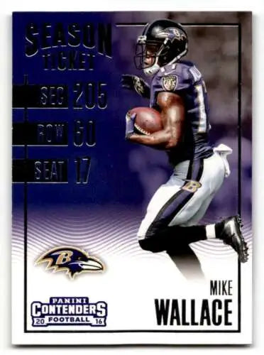 Mike Wallace Baltimore Ravens football card from 2016 Panini Contenders with original gloss