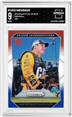 Prizm NASCAR Ryan Ryan Newman 2016 RWB Prizm Auto Racing card Mint 9