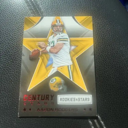 Aaron Rodgers football card from 2016 Panini Rookies & Stars Century Stars #6