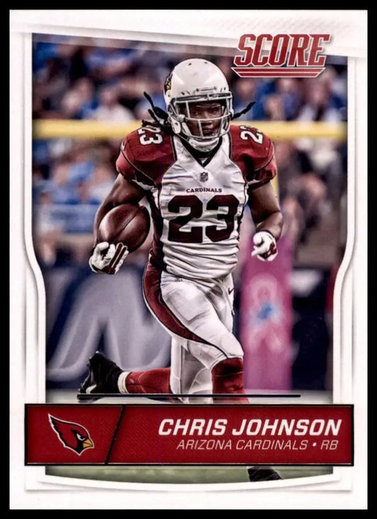 Football card featuring Chris Johnson of the Arizona Cardinals from 2016 Score series