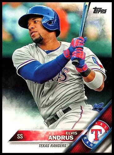 Original gloss 2016 Topps Elvis Andrus NM-MT baseball card featuring Elvis Andrus Rangers