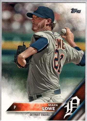 Original gloss baseball card of Mark Lowe NM-MT from 2016 Topps Tigers series