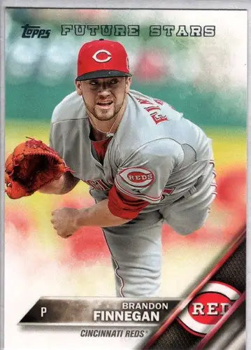 Original gloss baseball card of Brandon Finnegan as a future star from 2016 Topps