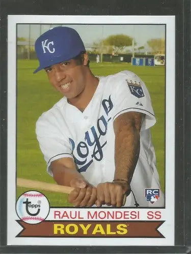 Original gloss 2016 Topps Archives Raul Mondesi baseball card featuring Royals rookie design