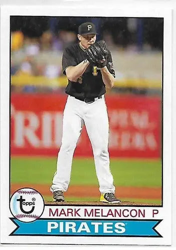 2016 Topps Archives Mark Melancon baseball card with original gloss featuring Pirates design