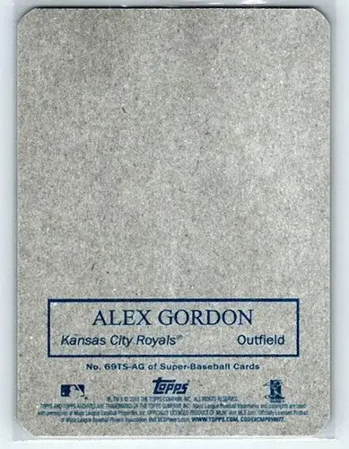 Alex Gordon baseball card back from Topps Archives 1969 Topps Super with original gloss
