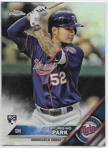 Byung-Ho Park baseball card featuring original gloss on 2016 Topps Chrome Refractor