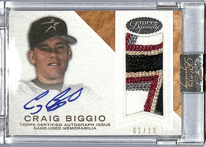 2016 Topps Dynasty Baseball Card of Craig Biggio with Autograph and Patch, Houston Astros