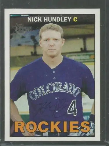 Nick Hundley baseball card from 2016 Topps Heritage NM-MT Rockies with original gloss