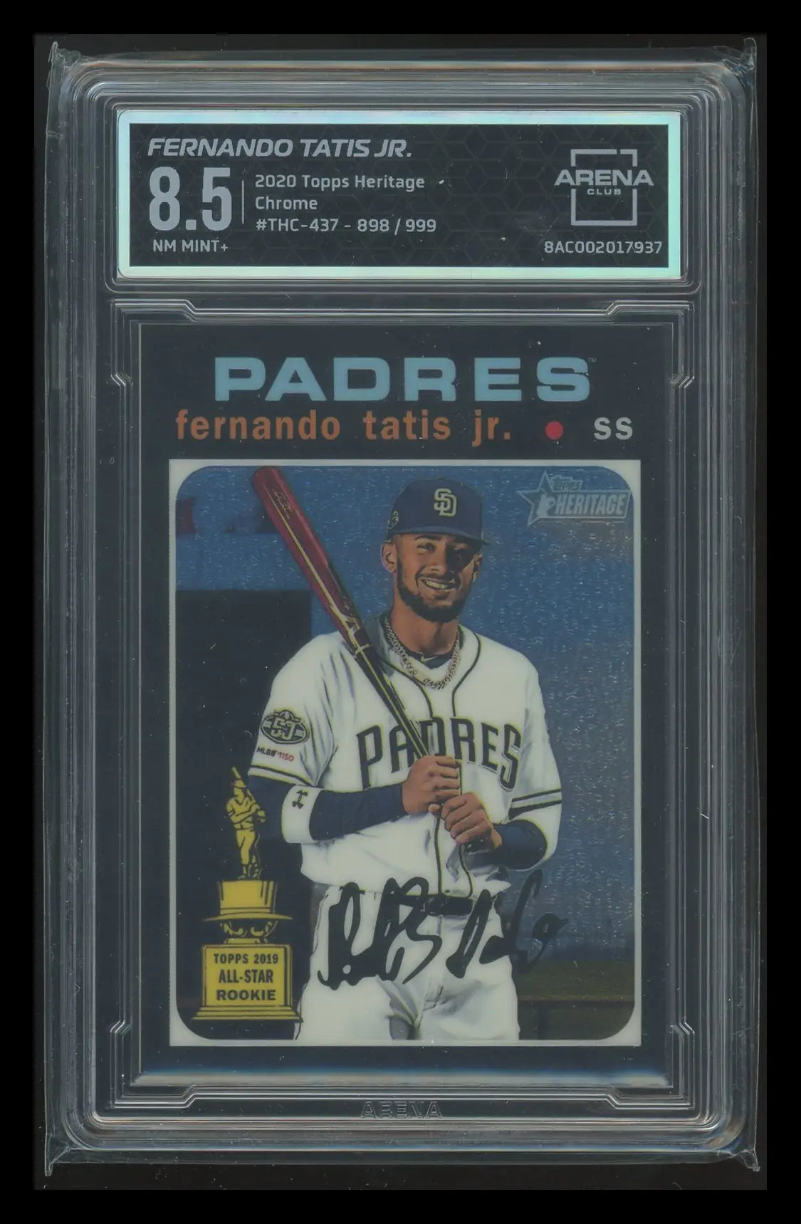 Graded Topps Heritage Chrome Fernando Tatis Jr. baseball card image showcasing chrome fernando tatis