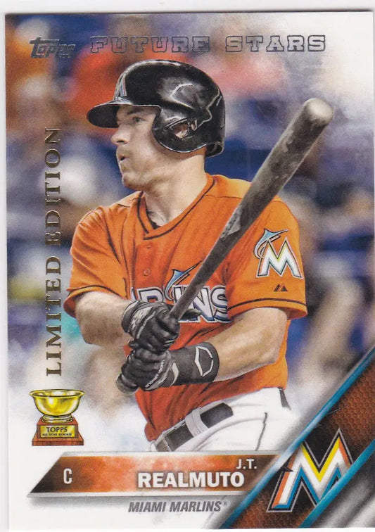2016 Topps Limited Edition #666 J.T. Realmuto Miami Marlins Baseball Card Display