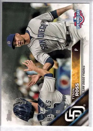Original gloss baseball card featuring Tyson Ross from 2016 Topps Opening Day Padres