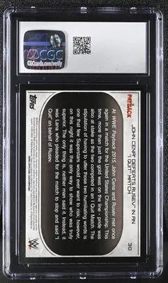 2016 Topps Road to Wrestlemania John Cena #30 Defeats Rusev Wrestling CGC 9