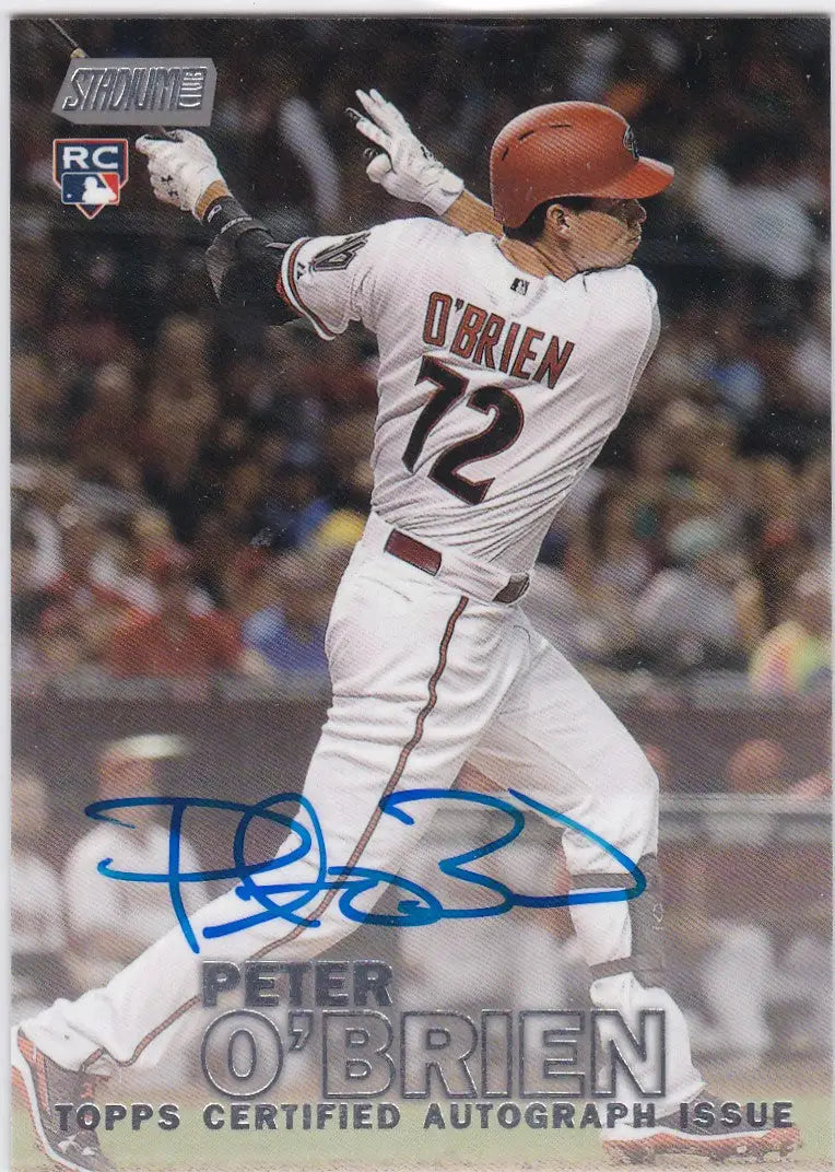 Signed 2016 Topps Stadium Club Auto Arizona Diamondbacks Peter O’Brien baseball card