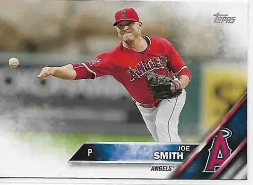 Joe Smith baseball card from 2016 Topps Team Sets Los Angeles Angels NM-MT original gloss