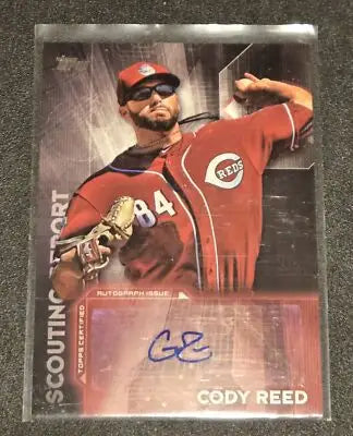 Cody Reed autographed baseball card from 2016 Topps Update Reed Scouting Report