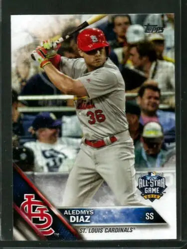 Baseball card featuring Aledmys Diaz from 2016 Topps Update with original gloss