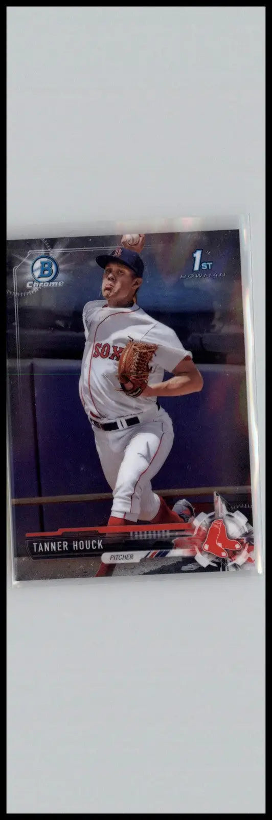 Tanner Houck chrome baseball card from 2017 Bowman Draft Boston Red Sox series