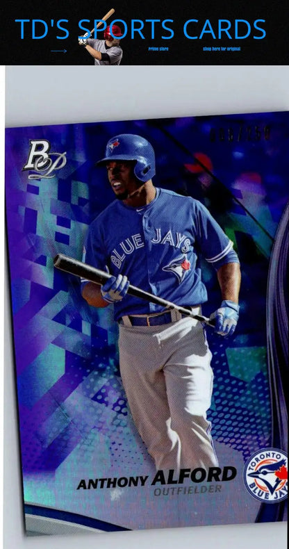 Anthony Alford baseball card from Bowman Platinum Prospects Purple series